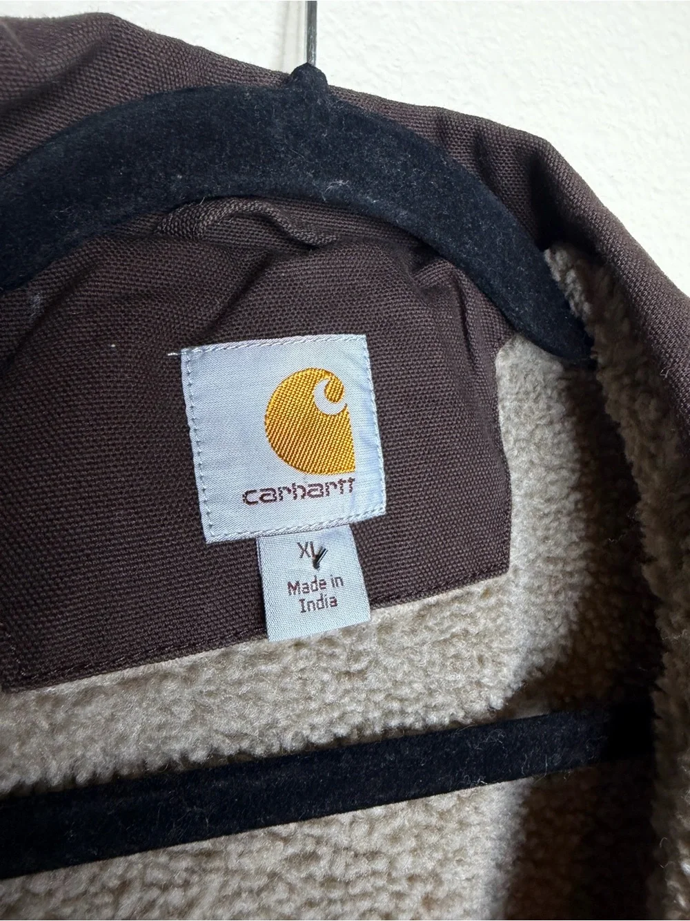 Carhartt Men's Bartlett Loose Fit Washed Duck Sherpa-Lined Coat XL Dark Brown